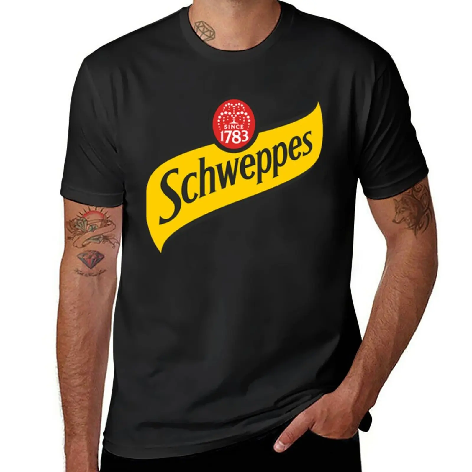 Camiseta con logotipo de Schweppes para hombre, ropa para niños, novedad