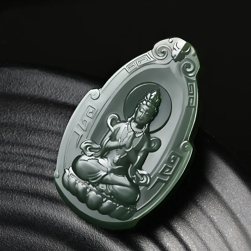 

Ювелирные изделия, натуральный нефрит Хэтянь, нефрит, Цинюй, лотос Гуаньинь, мужской кулон