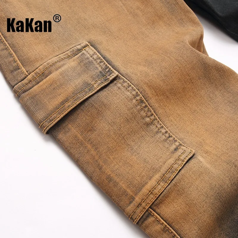 Kakan - New Men's Contrasting Jeans, Y2k Clothing Small Leg Long Jeans Jeans, Jeans Man Brand