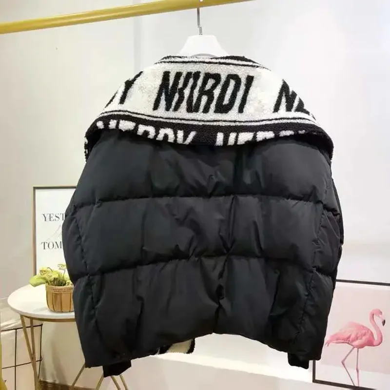 Women Large Size Coat  Autumn Winter New Item Korean Retro Jacket Women's Clothing Splicing Fake Two-piece Cotton Jackets