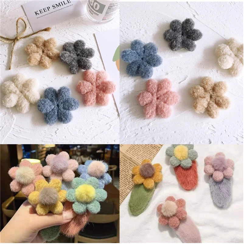 15PCS DIY tweed flower fabric stickers shoes, hats, bags and socks decorative fabric stickers mobile phone case accessories