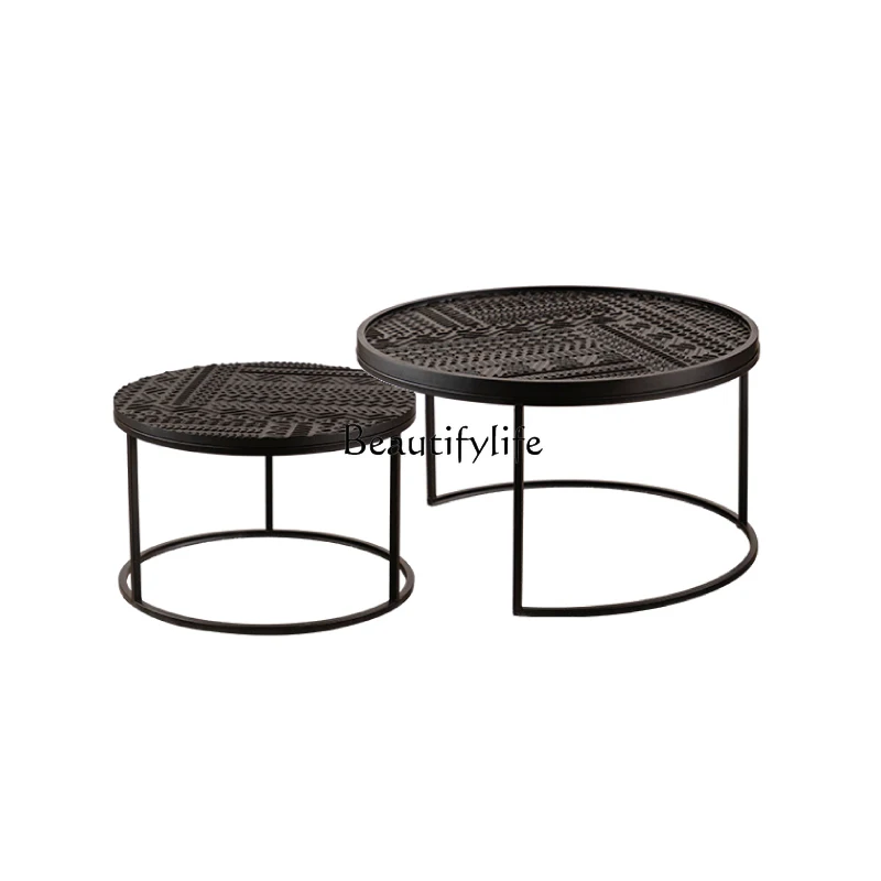 

Small Apartment, Light Luxury, High-End Feel, Vintage Style, Solid Wood, Minimalist Small Table for Home Use