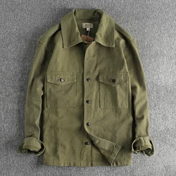 Men autumn and winter new twill woven cotton wash to do old vintage long-sleeved shirt products all the overalls shirt coat