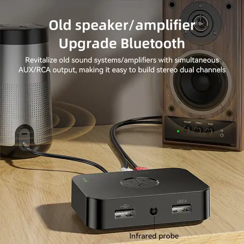 Bluetooth-compatible 6.0 Audio Receiver Wireless Adapter RCA/AUX/TF/USB U-Disk AUX USB Adapter for Car Kit Speaker Amplifier