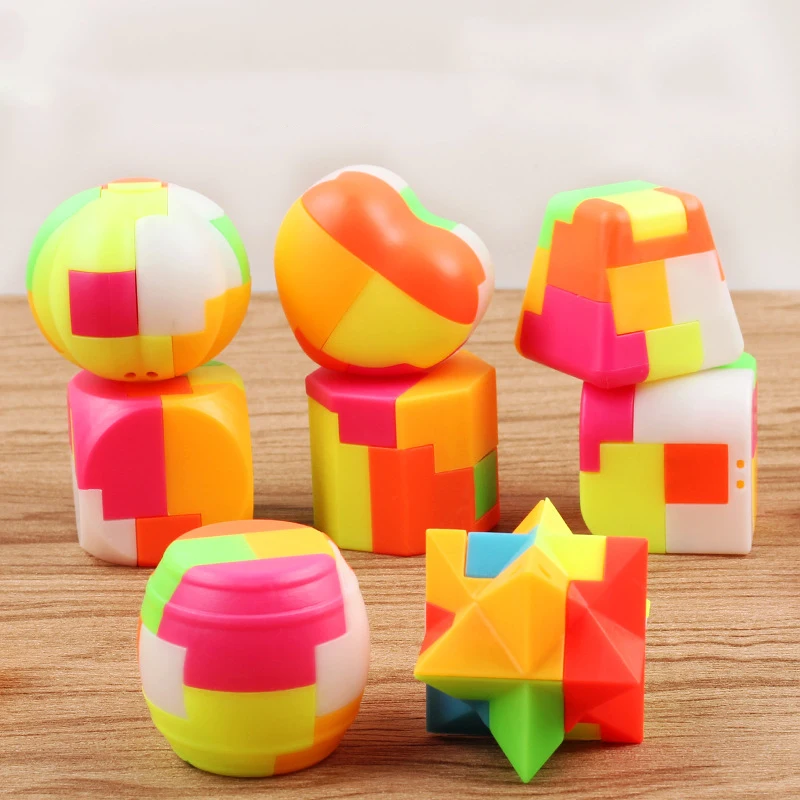 3D Beneficial Intelligence Assembled Ball Luban Lock Brain Teaser Game Cube Children Educational Toys For Kids Adult Antistress