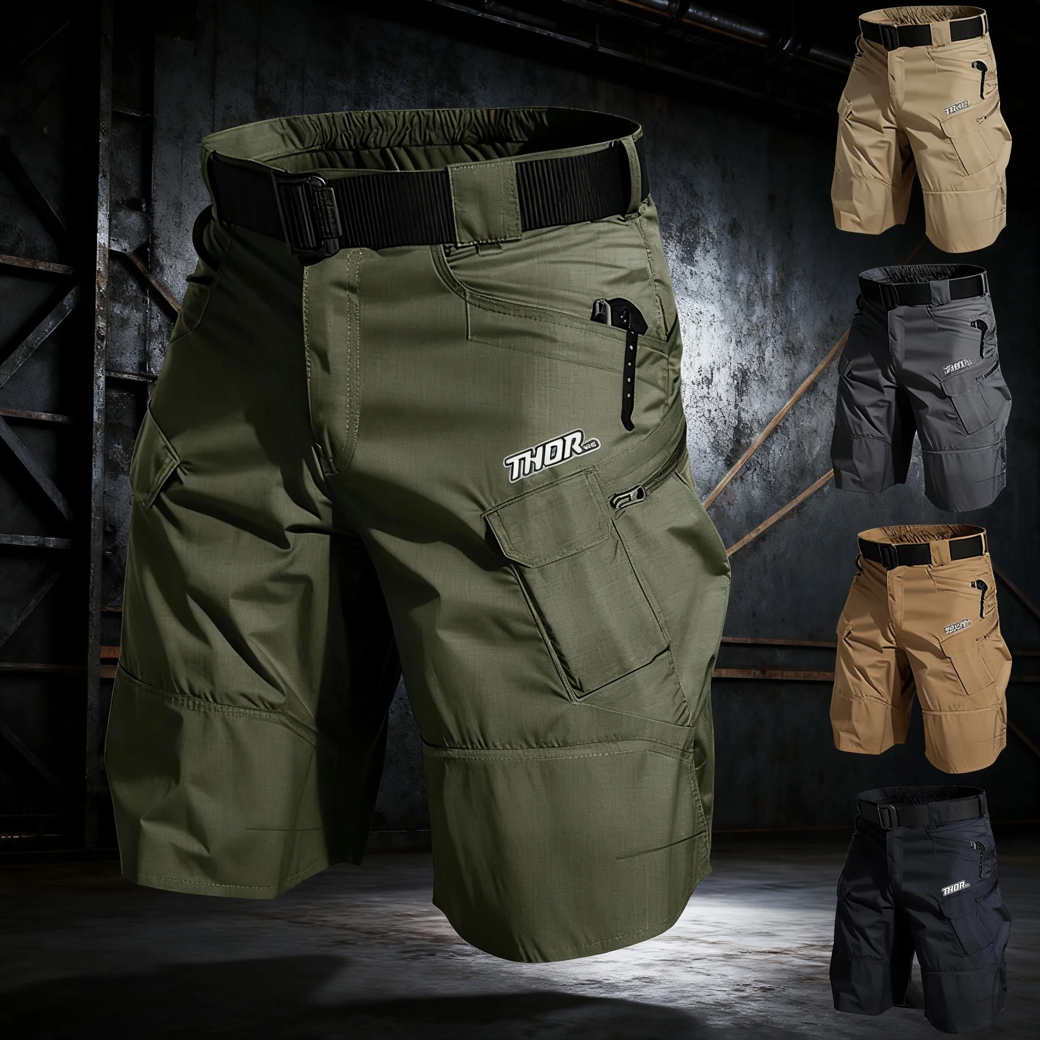 

2025 THORSOL Road Bike Shorts Pantalones Mtb Enduro Men Breathable Bicycle Trousers Motorcycle Racing Men Cycling Shorts Green