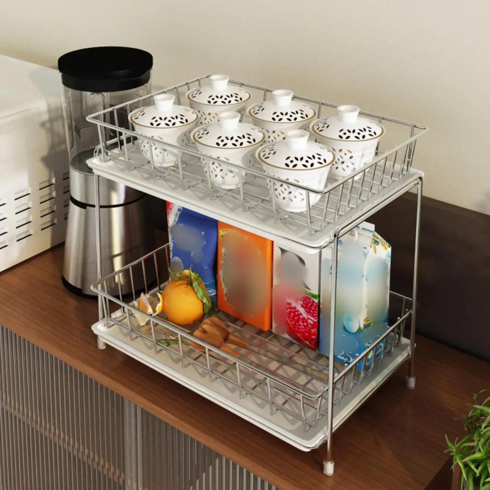 

Drinking Glass Drainer Stand Cup Drying Rack Stand 2 Layer Tea Cups Storage Rack Dish Drying Rack for Home