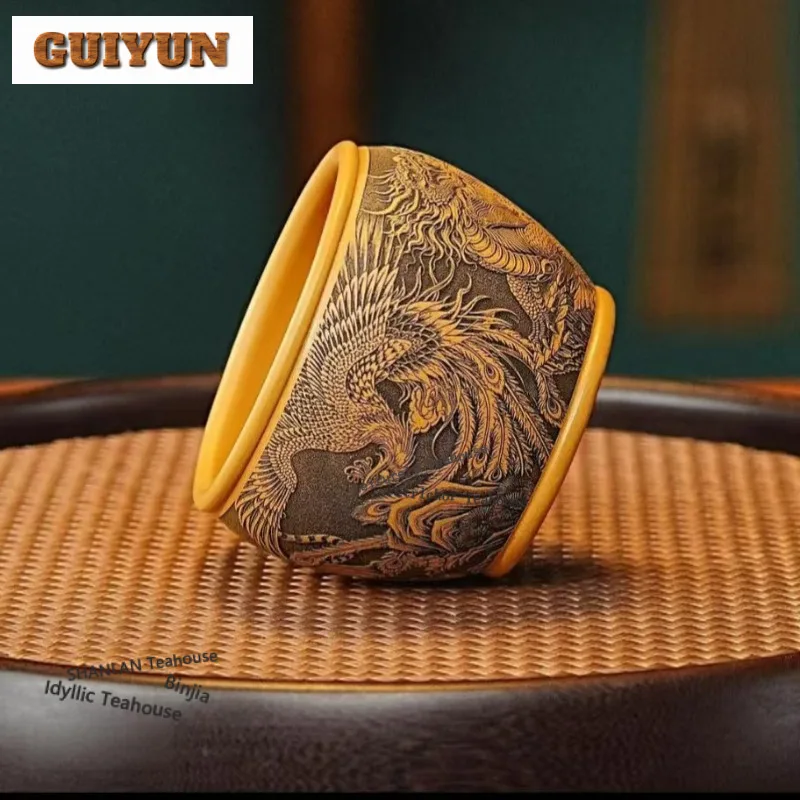 160ml Yixing Purple Clay Dragon Phoenix Tiger Tortoise Teacup Zen Tea Bowl Jug Tea-tasting Smelling Cup Chazhan Master Cups Cha