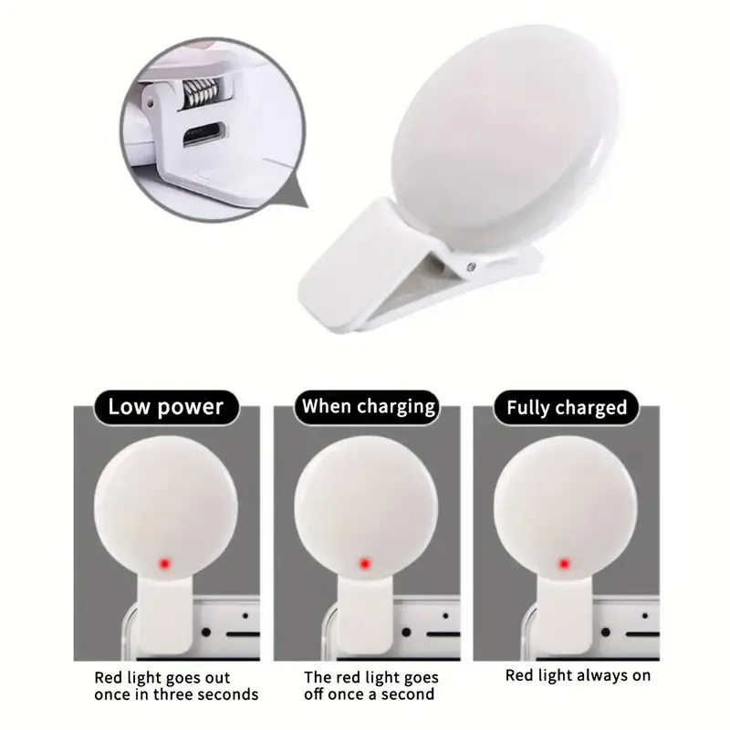 ضوء صغير لتصوير السيلفي لهاتف آيفون محمول حلقة سيلفي ضوء سيلفي ضوء ضوء الجمال يعمل بالبطارية ضوء مباشر