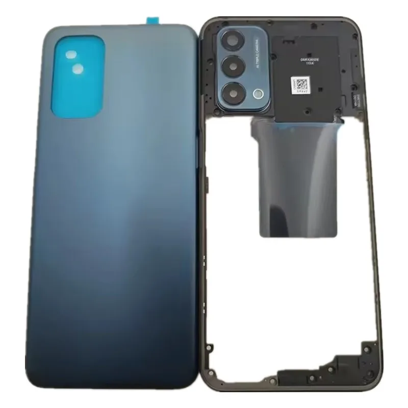 For OnePlus Nord N200 1+200 Full Housing Middle Frame Cover With Camera Frame Lens+Battery Back Cover Repair Parts