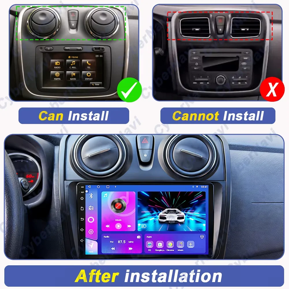 Android 16 Carplay Auto For Renault Logan 2 Sandero 2 2012 - 2016 2017 2018 2019 Car Radio Multimedia Player Stereo GPS WIFI DPS