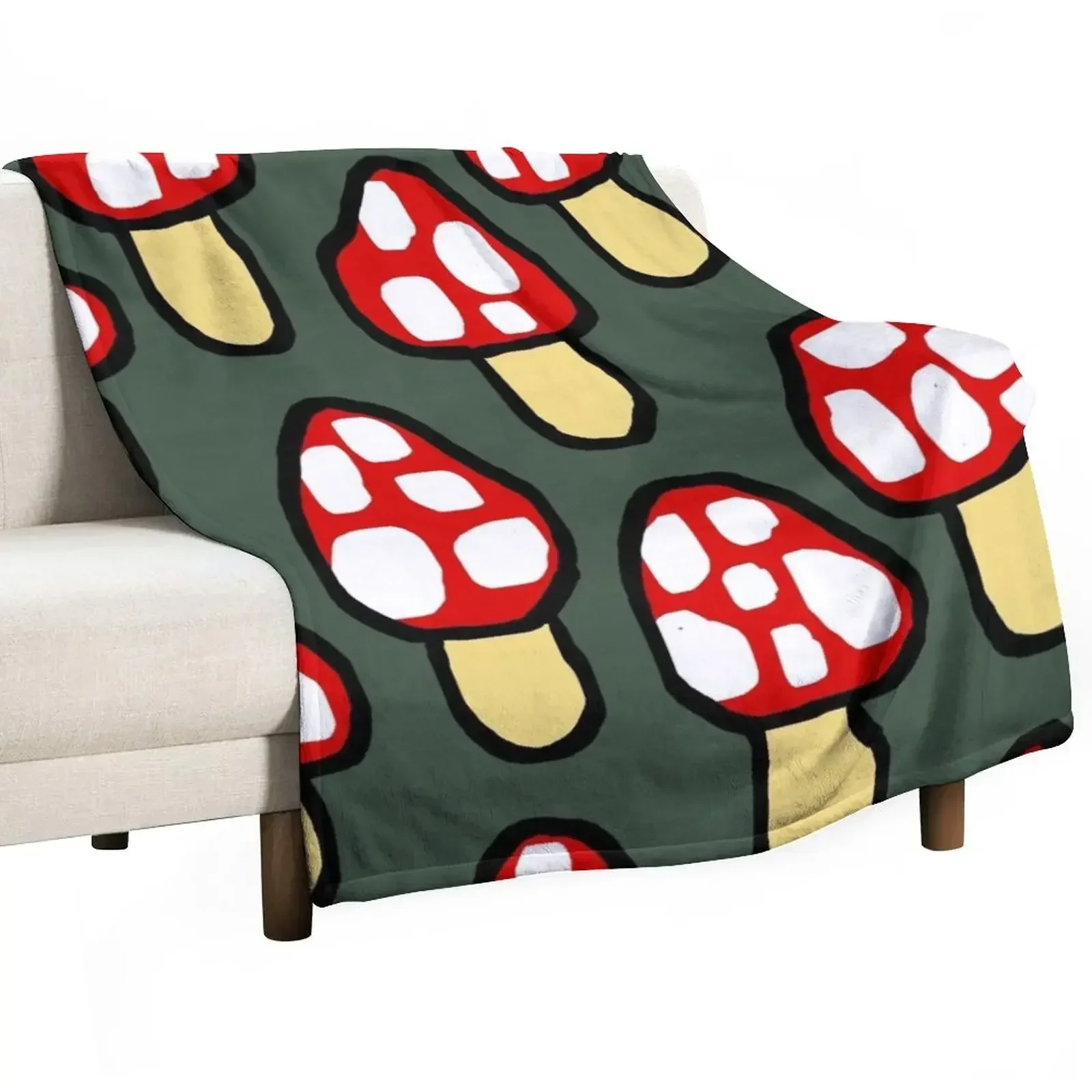 

Cute Abstract Forest Mushroom Pattern Throw Blanket Extra Large Throw Cute Plaid Blankets