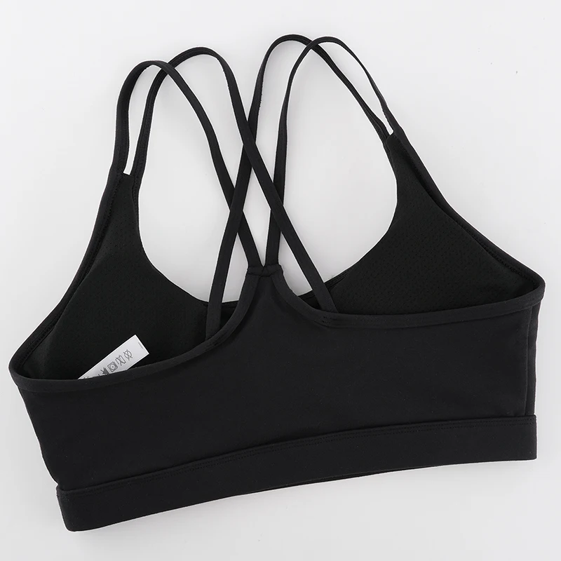 TENDER ANGEL Women Strappy Sports Bra Scoop Neck Spaghetti Strap Padded Crisscross Back Medium Support Workout Tops Yoga Bras