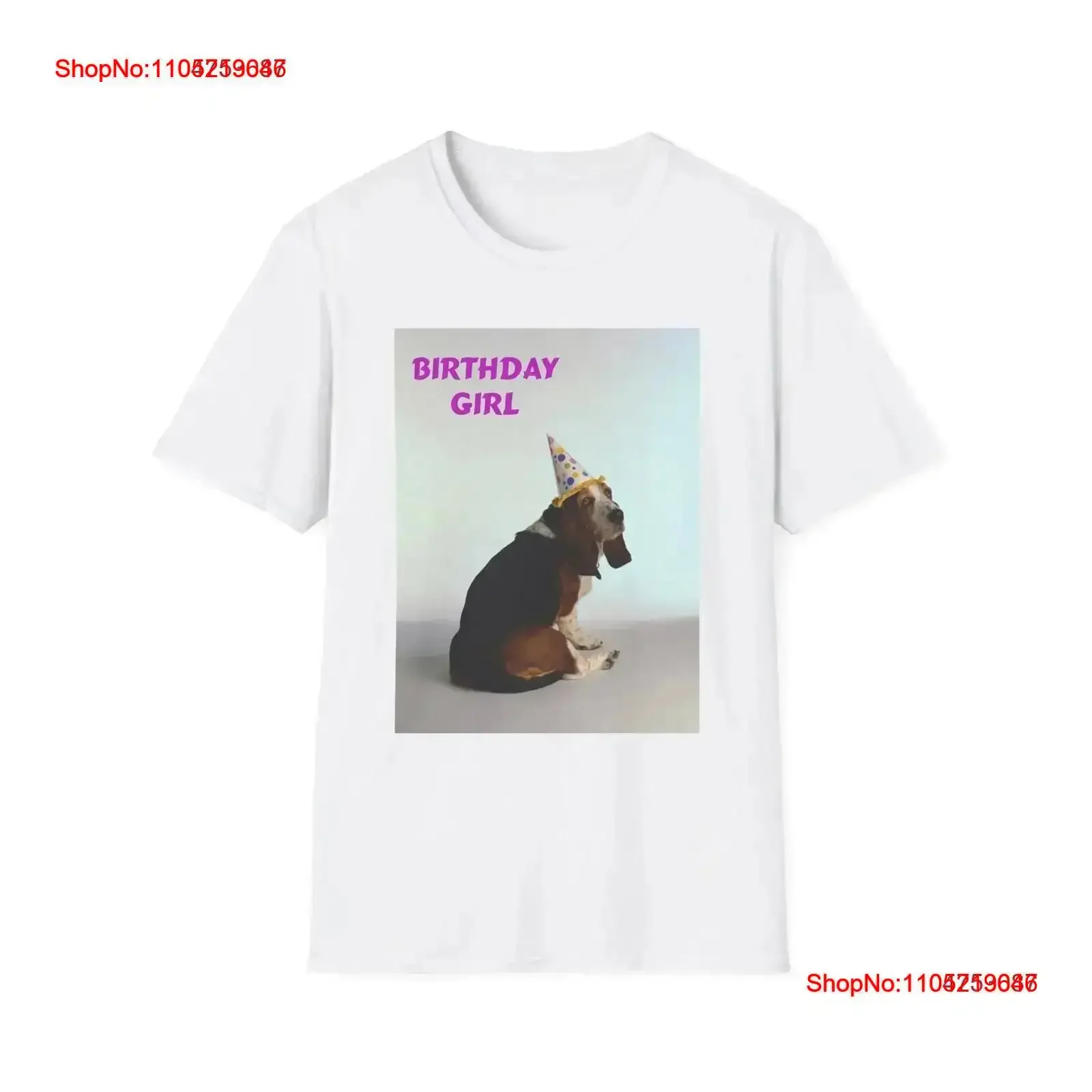 Birthday Girl Basset Dog T Shirt vintage Washed Soft streetwear graphic designer clothes homme Slightly fashion vintage Washed