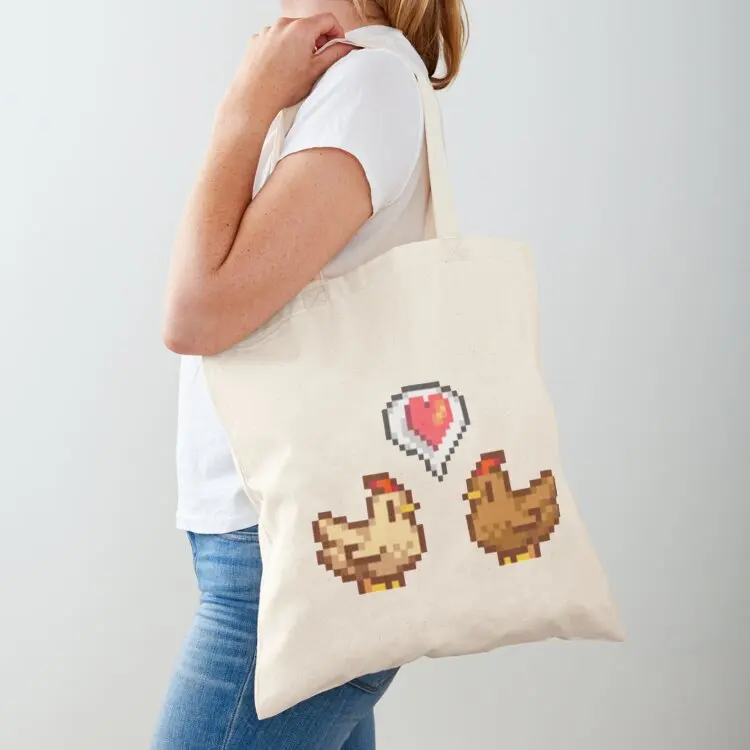 

Stardew Valley Chicken Love Tote Bag Shopper hand bag cloth bag woman Reusable bags