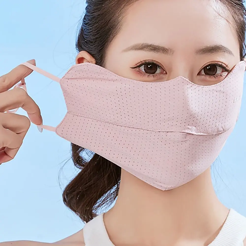 Breathable Thin Cover Sunscreen Mask Canthus Care Tulip Bear Summer Face Mask Sun Protection Ice Silk UV Protection Mask Women