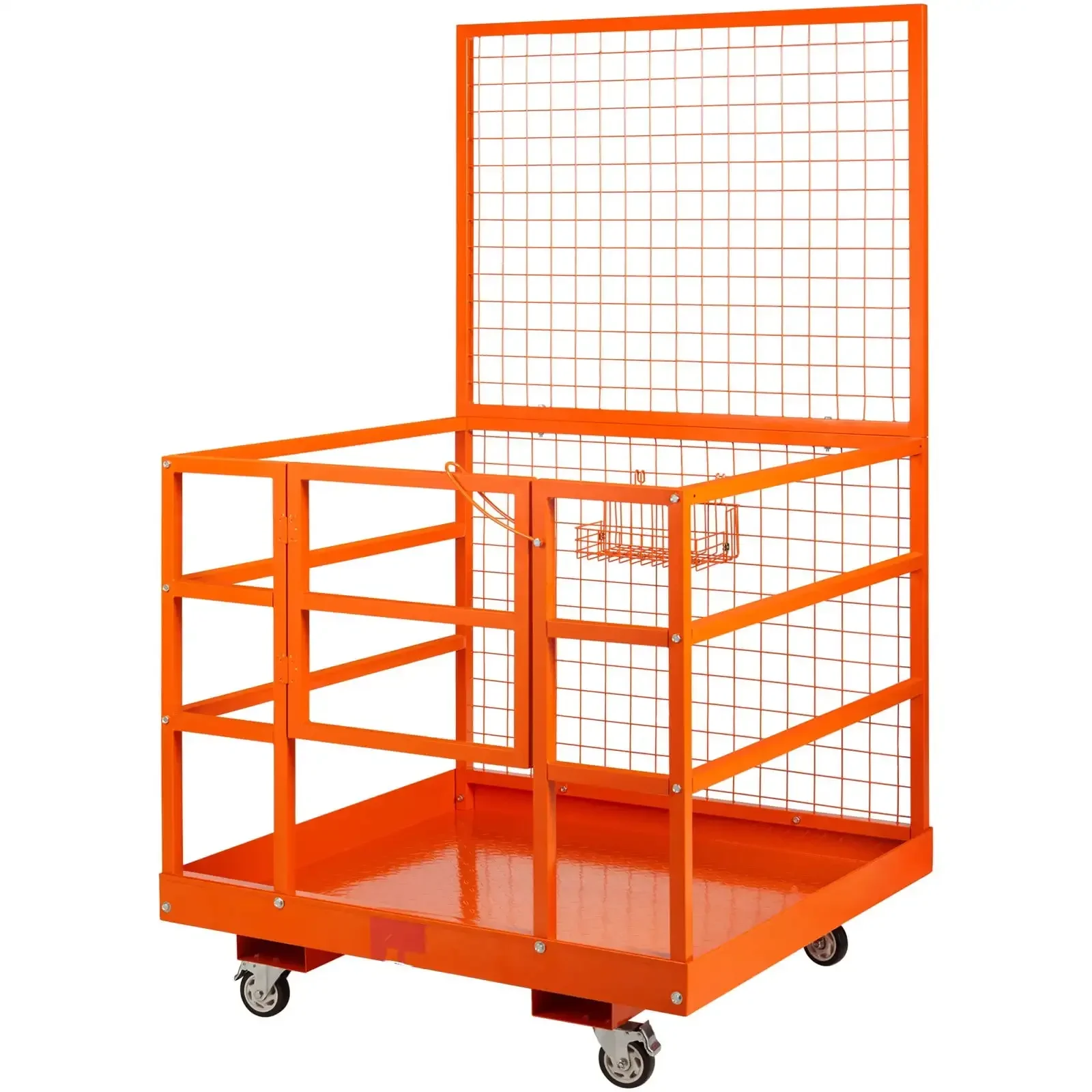 Forklift Safety Cage Work Platform 43X45in 1400lbs w/ Wheels for Aerial