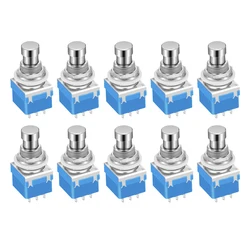 10PCS Momentary Guitar Effect Pedal 3PDT Footswitch 9 Pin Latching Stomp Push Button Foot Switch True Bypass Solder Lugs