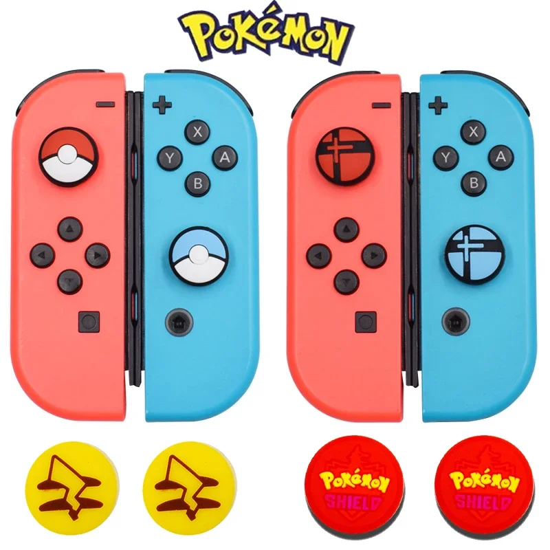 Cubierta de Joystick de Pikachu, agarre de palanca de pulgar, tapas de botón para Nintendo Switch Lite, controlador Joy-Con NS, funda para mando JoyCon