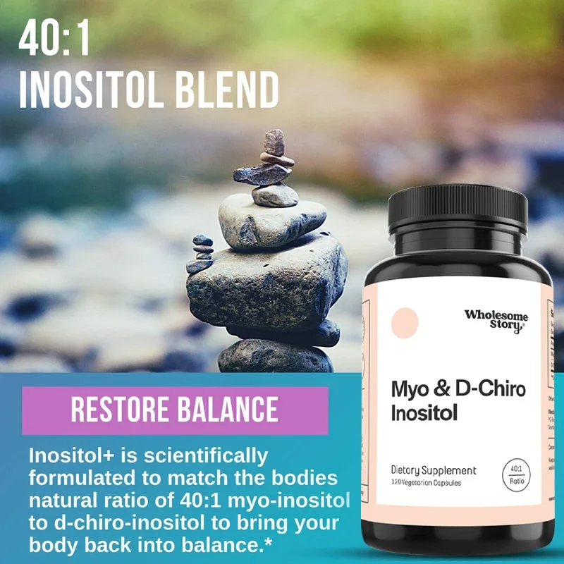 Inositol & D-Chiro Inositol Blend | Most Beneficial 40:1 Ratio | Female Hormone Balance & Healthy Ovarian Function Support