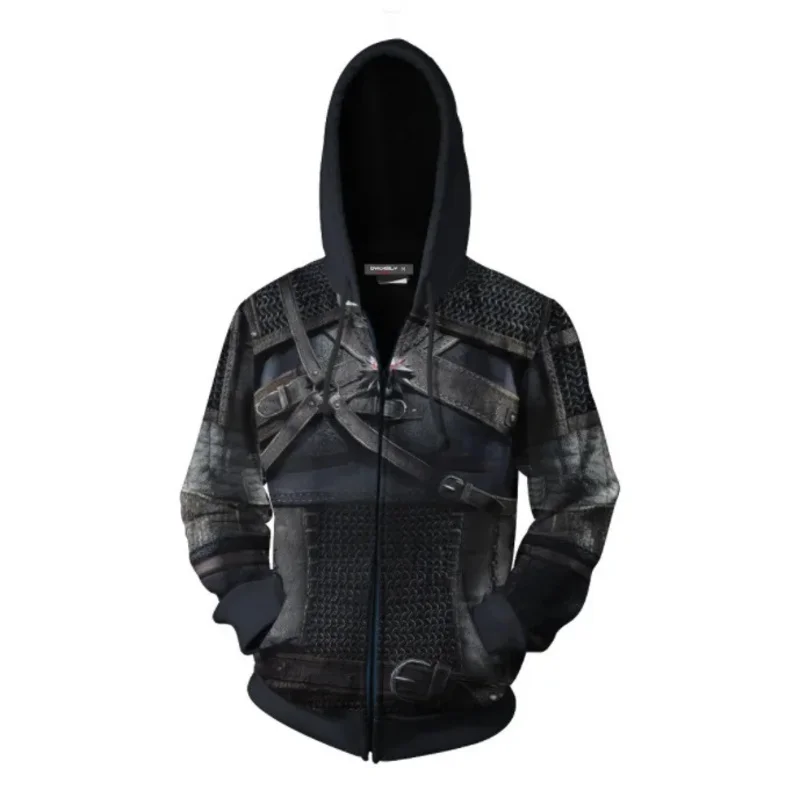 The Witchers: Cosplay Hoodie 3D Print Costume Jacket Hoodie Zipper Sweatshirt Halloween Zipper Jersey