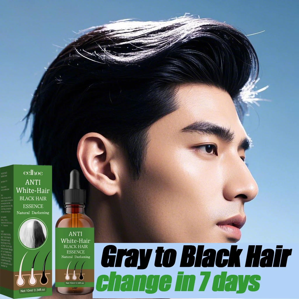 Gray to Black Hair Oil Reduces premature graying  nourishes follicles Restores Natural black Pigment darkening gray/white hair