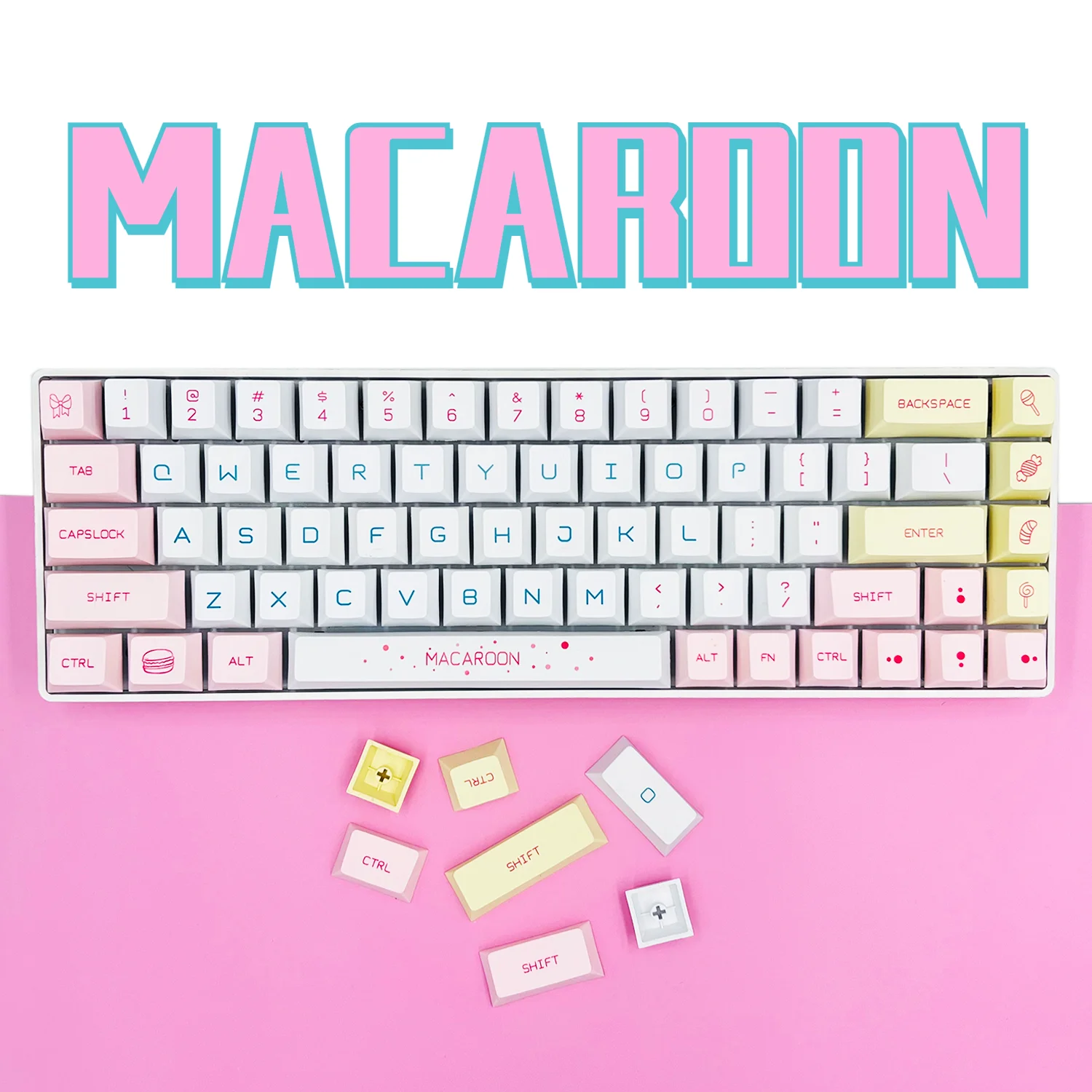 134 keys/set Macaron theme  cute keycaps  PBT material Cherry Profile Personalized custom mechanical keyboard cap