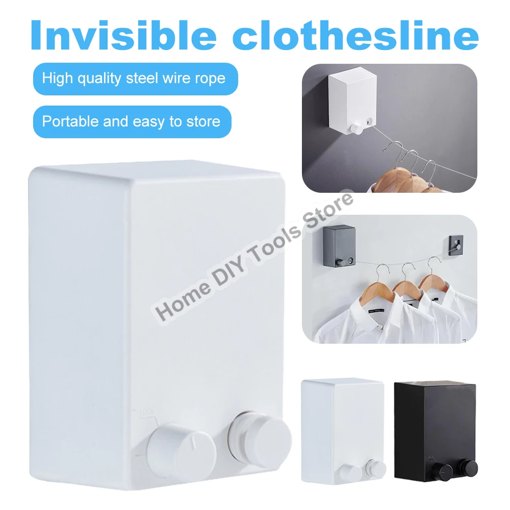 Retractable Clothesline Stainless Seel Pull-Out Clothes-Drying Machine Rope Space-Saving Clothes Drying Rack For Household