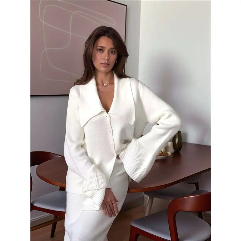 CYL-Female 2 Piece Skirt Sets Long Sleeve Skirt Suits