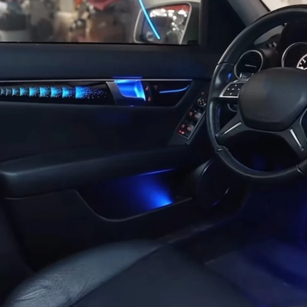 For Dynamic Atmosphere Light For Mercedes-Benz C-Class W204 Emitting Vent 1:1 Mold Trim Panel Ambient Light Automotive Interior