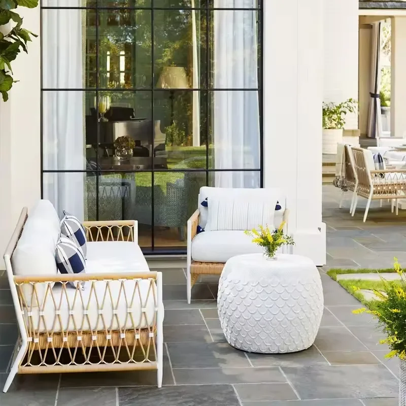 Modernes Outdoor-Sofa, Terrasse, Balkon, Terrasse, Rattan-Sofa