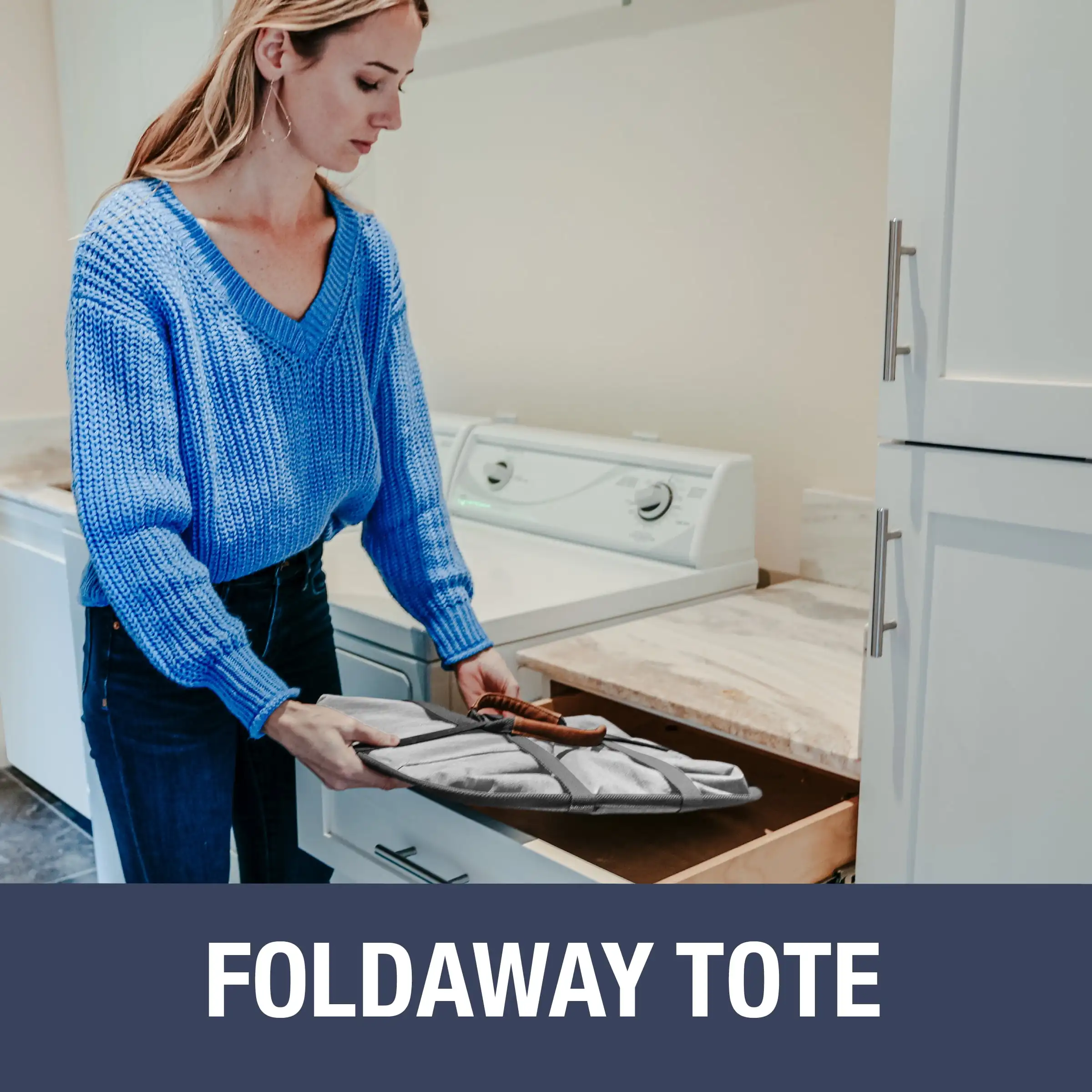 سلة غسيل قماشية قابلة للطي LUXE، رمادي