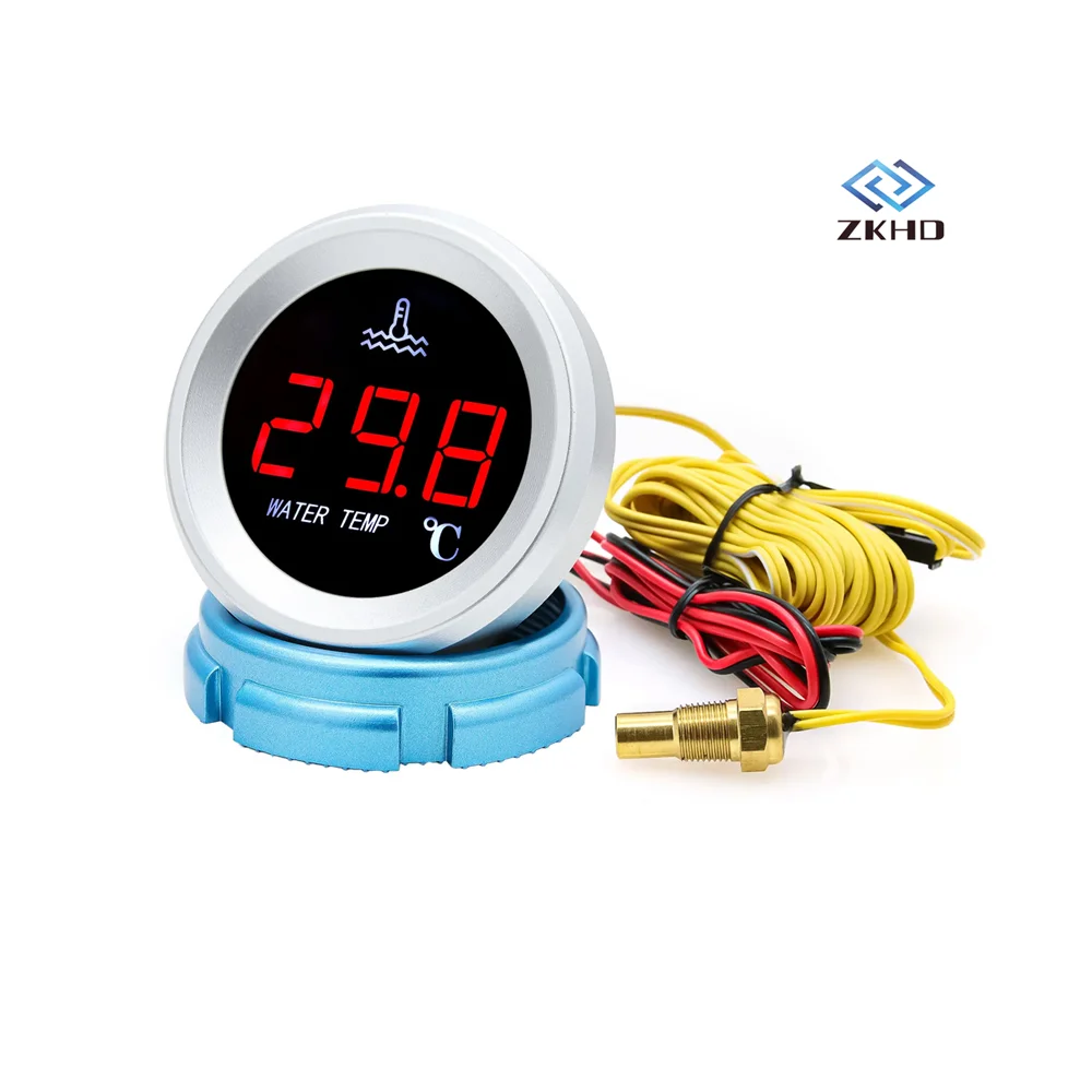 

52mm Water Temperature Gauge Car Digital Meter LED Display 9-36V with Temperature Sensor Alarm Function for Cars and Trucks