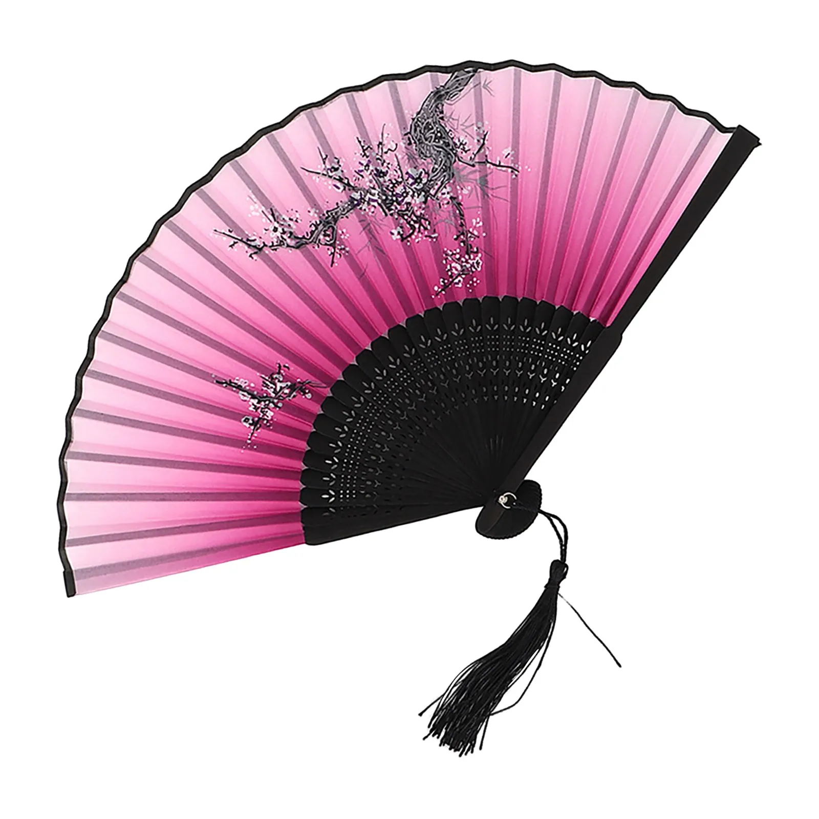 Antique Folding Fan Chinese Style Fan Stage Performance Dance Fan Portable Elegent Flower Hand Held Fan Exquisite Gifts