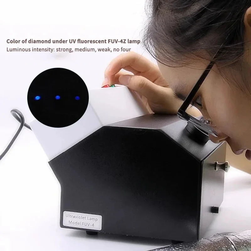 UV Light Lamp LW 365nm SW 254nm Laboratory Level Precise Gemological Instrument Desktop Jewelry Appraisal Tester Dark Field