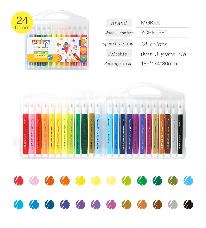 M&G food grade soft head 24 colors watercolor pen