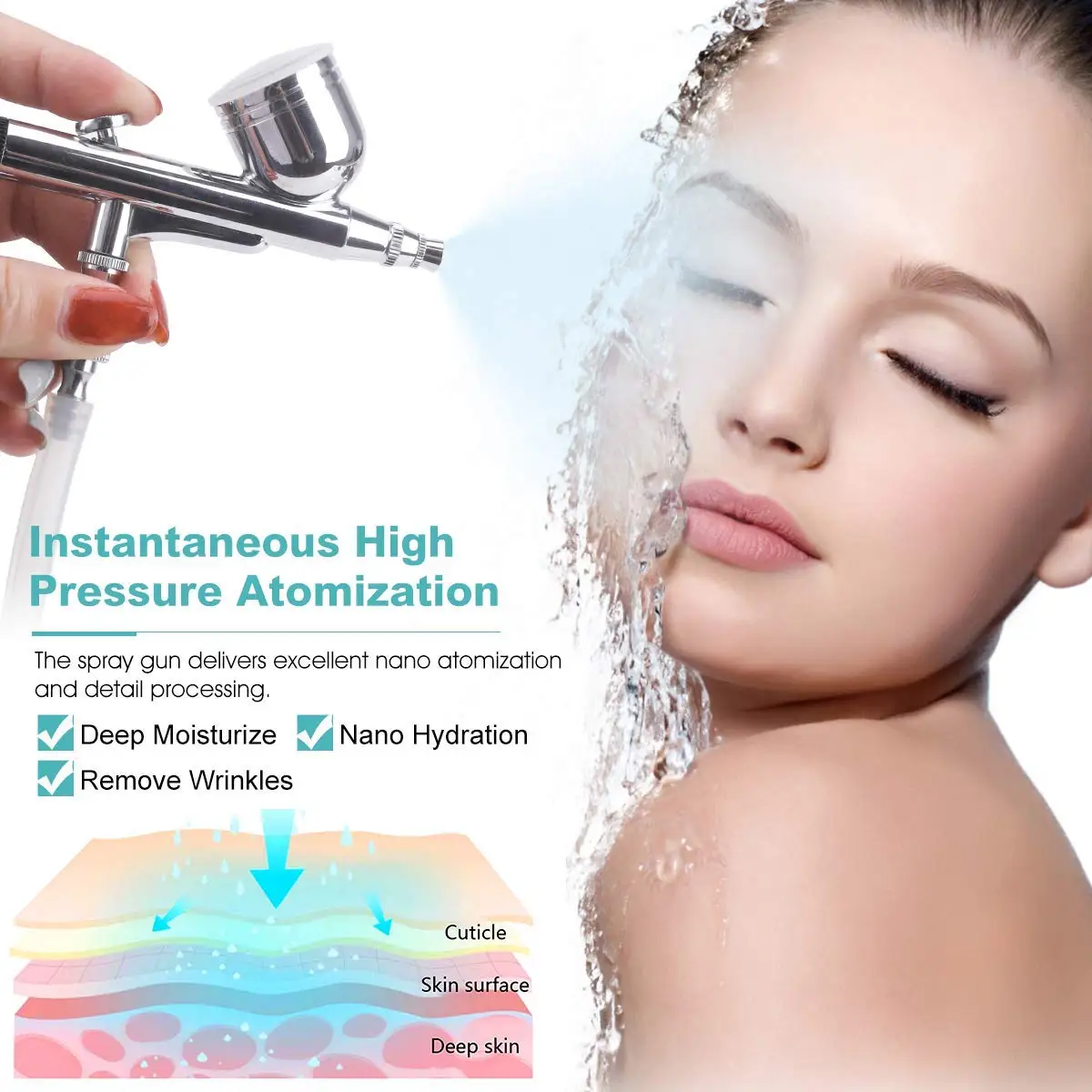 Professional Diamond Microdermabrasion Dermabrasion Machine With Spray Gun Water Spray Vacuum Suction Exfoliation Facial Massage