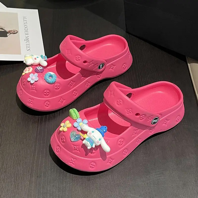 Cartoon Summer Sanrio Hello Kitty Cute Slippers Girl Heart Cinnamoroll At Home Soft Slippers Family Bathroom Non-Slip Slippers