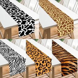 Animal Leopard Print Table Runner Cow Cheetah Table Cover Jungle Safari Wild One Birthday Party Supplies Kids 1st Party Decors