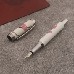 Luxury 9005 metal Fountain Pen Chinese Painting Red Plum Blossom School Student Office Gifts Stationery Golden Ink Pens