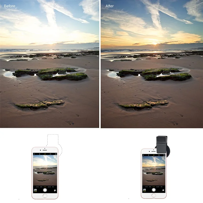 ZOMEI 37 ミリメートル携帯電話カメラレンズプロフェッショナル ND 円偏光フィルター ND2-400 Xiaomi サムスン携帯電話 WithClip