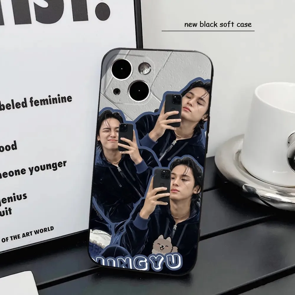 Singer M-Mingyu Phone Case For iPhone16,15,14,13,12 Mini 11 Pro XR,X,XS,MAX 7,8 Plus Silicone Cover Soft Black