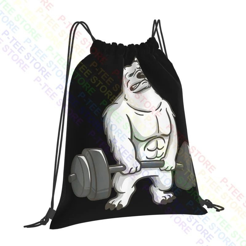 Polar Bear Powerlifting Weightlifting Gym And Animal Trend 2021 Drawstring Bags Gym Bag Backpack Personalised