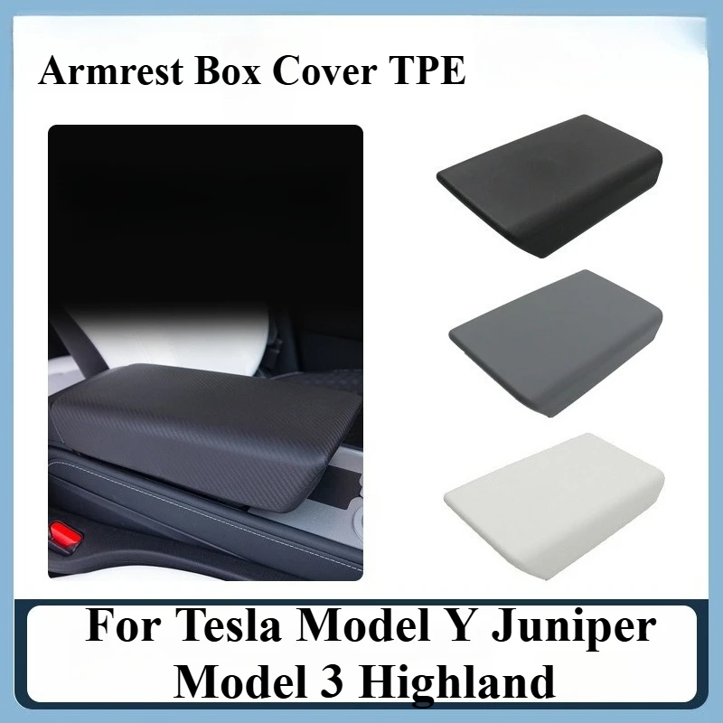

For Tesla Model Y Model 3 New Version Armrest Box Cover TPE Durable Center Console Armrest Car Interior Modification Accessories