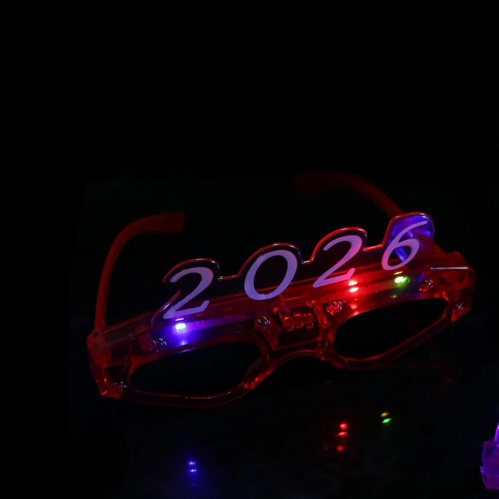 

Светящиеся LED-очки 2026: Новогодние очки-украшения в форме квадрата/сердца, светящиеся пластиковые очки для фотосессий