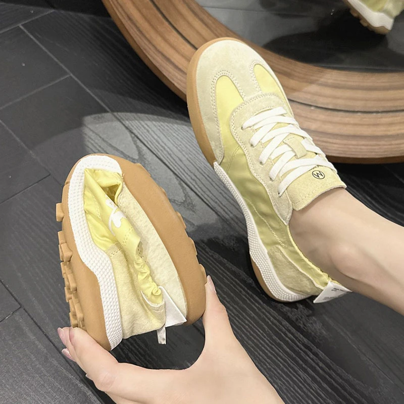 2024 New Ballet German Training Shoes Women Lace-Up Embroidery All Light Weight Breathable Sports Small White Shoes Casual Shoes