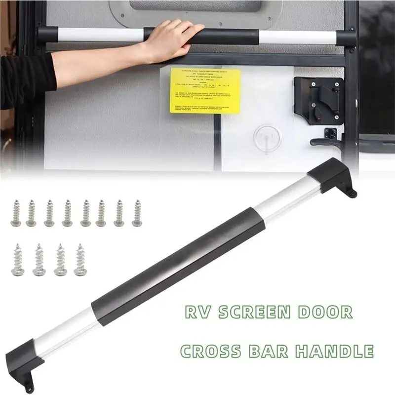 【Price Drop !!】-RV Screen Door Cross Bar Handle Adjustable From 21-5/8 Inch To 28-5/8 Inch With Sturdy And Secure Non-Slip Grip