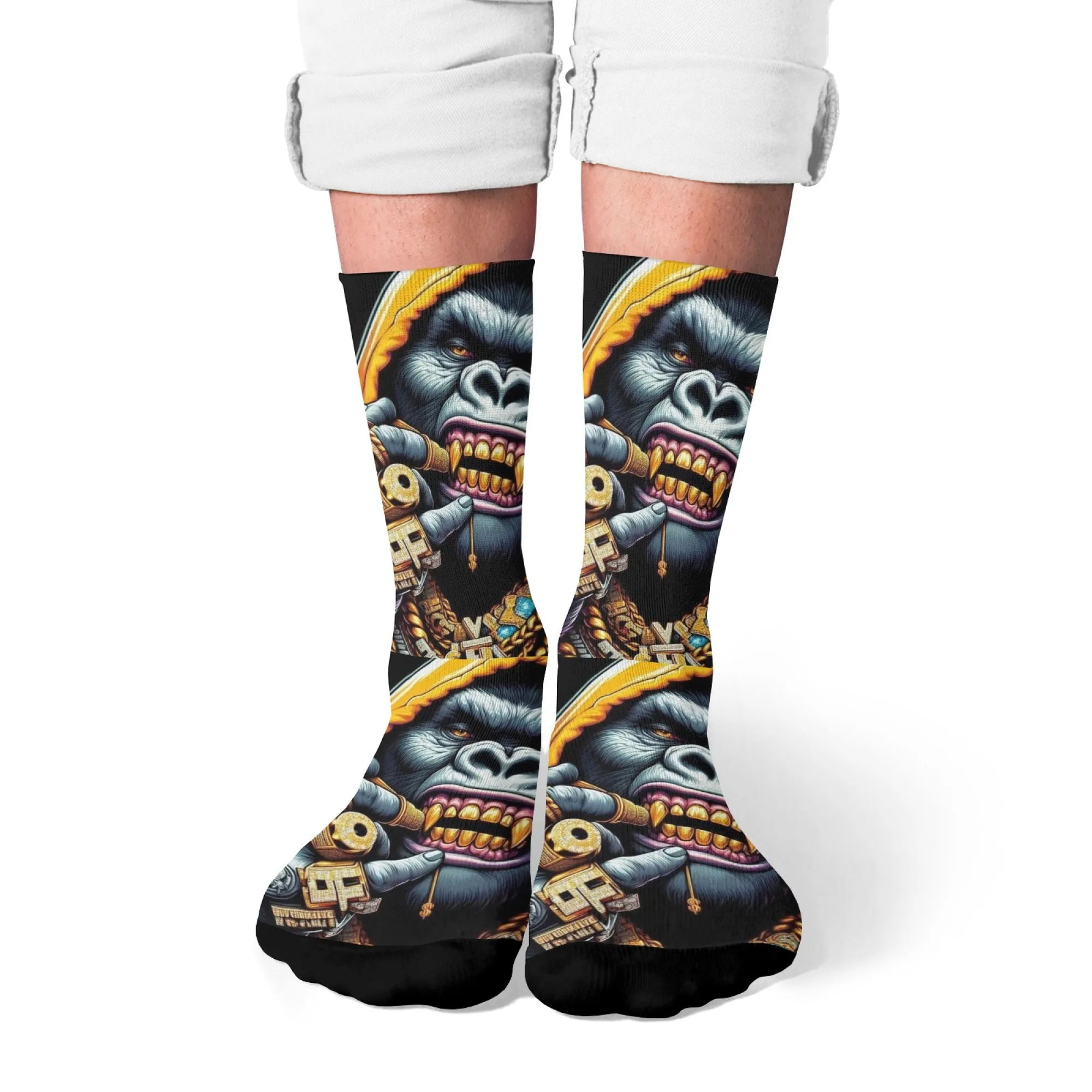 Calzini divertenti stile gorilla alla moda, comodi calzini da donna antiscivolo traspiranti, calzini da uomo sportivi casual hip-hop Harajuku regalo