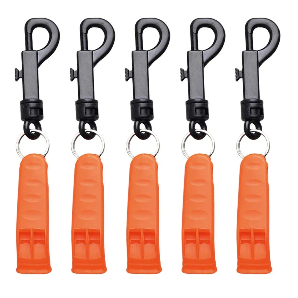 10 قطعة صفارات إنقاذ في الهواء الطلق البلاستيك الطوارئ المحمولة السلامة التخييم التنزه بصوت عال إشارة صفارات مجموعة إنقاذ الحياة