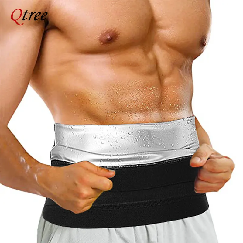 Qtree Hot Corset Waist Trimmer Belly Fat Burner Belt Tummy Control Stomach Girdle Body Shaper Fitness Slimming Strap Men